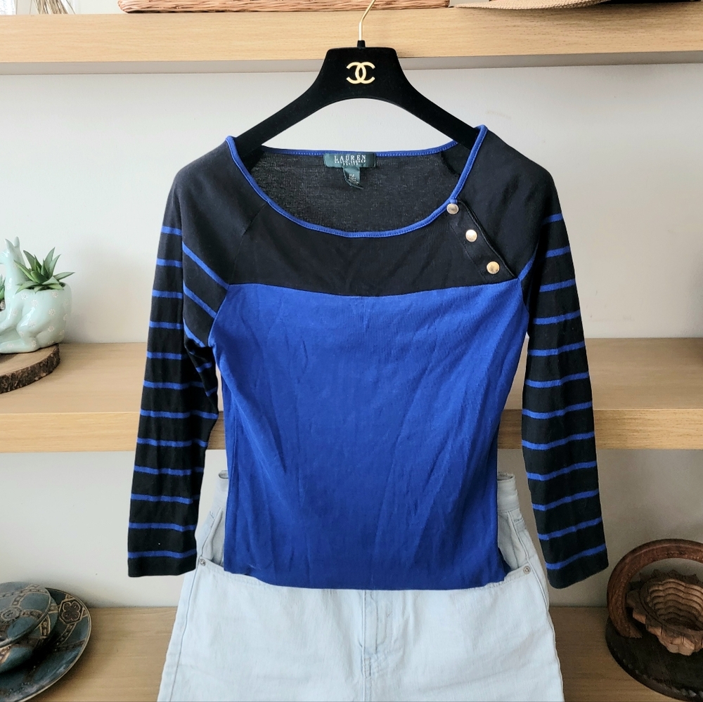 Lauren Ralph Lauren Nautical striped shirt Size PM